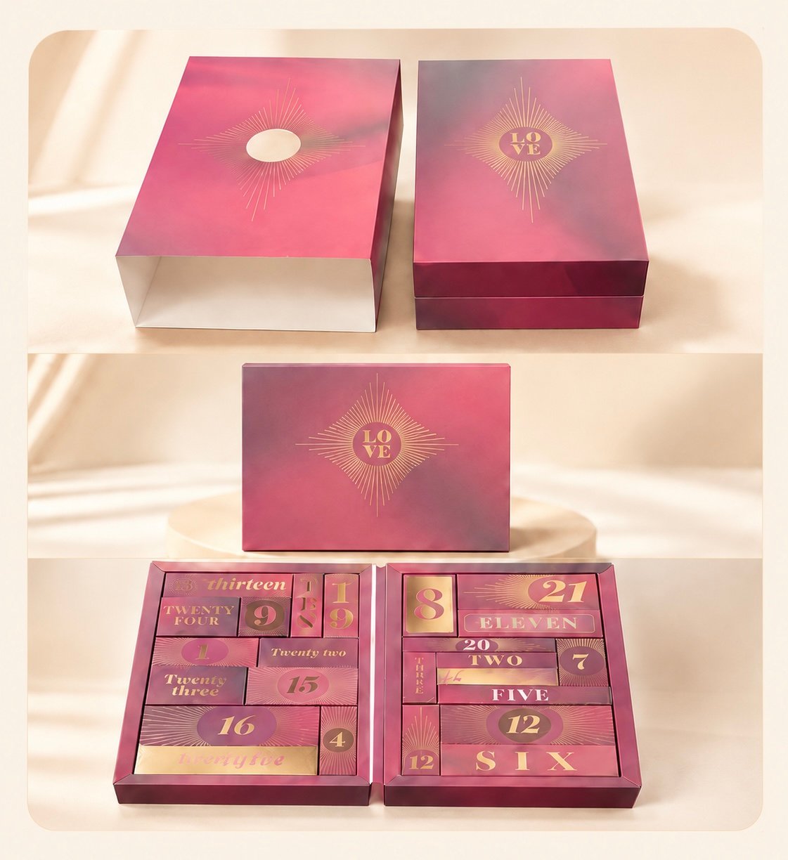 Premium advent calendar gift set packaging
